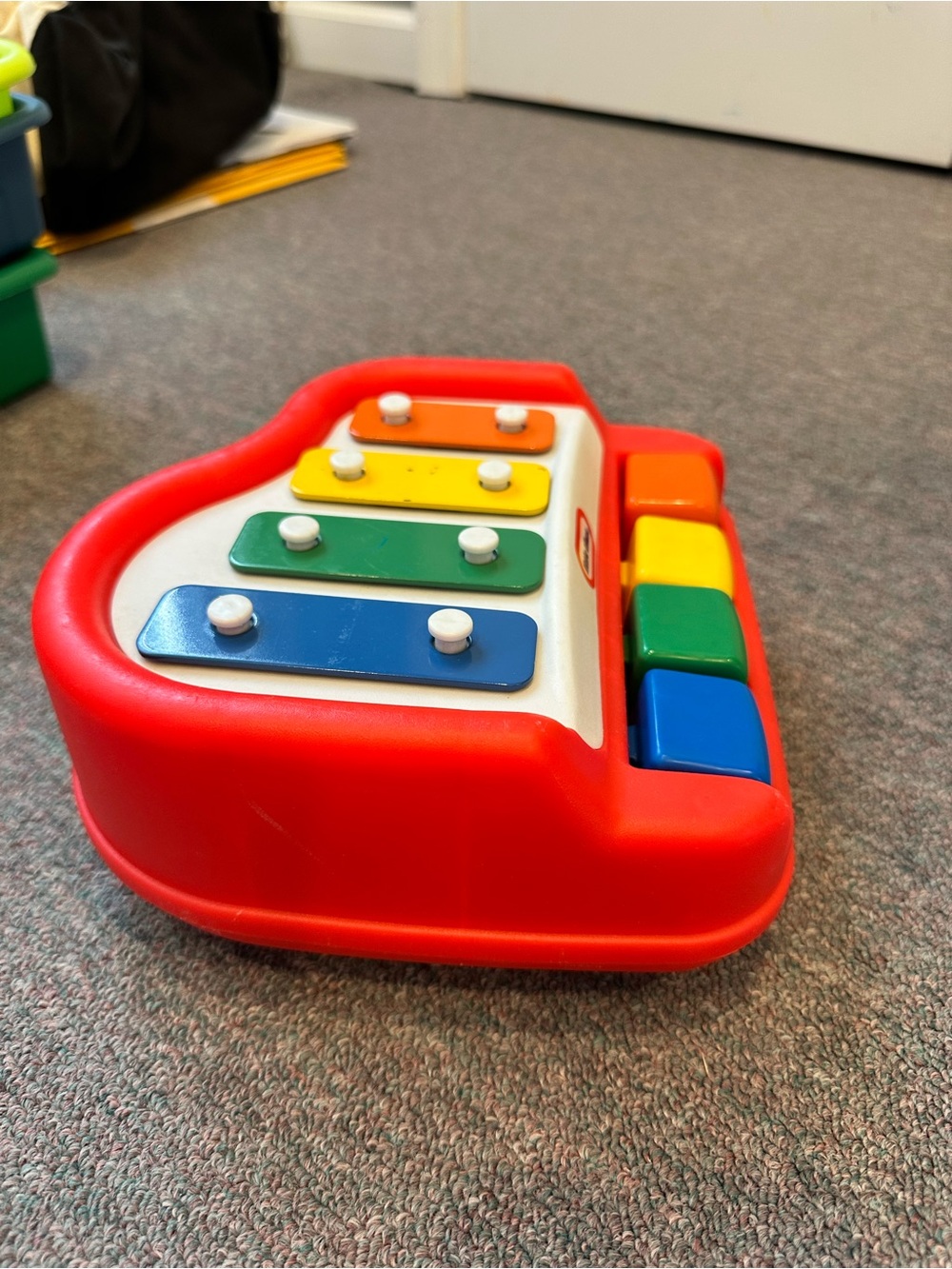 Vintage LITTLE TIKES Piano Xylophone Tap a Tune Red Toddler Musical BABY Toy - Picture 5 of 6